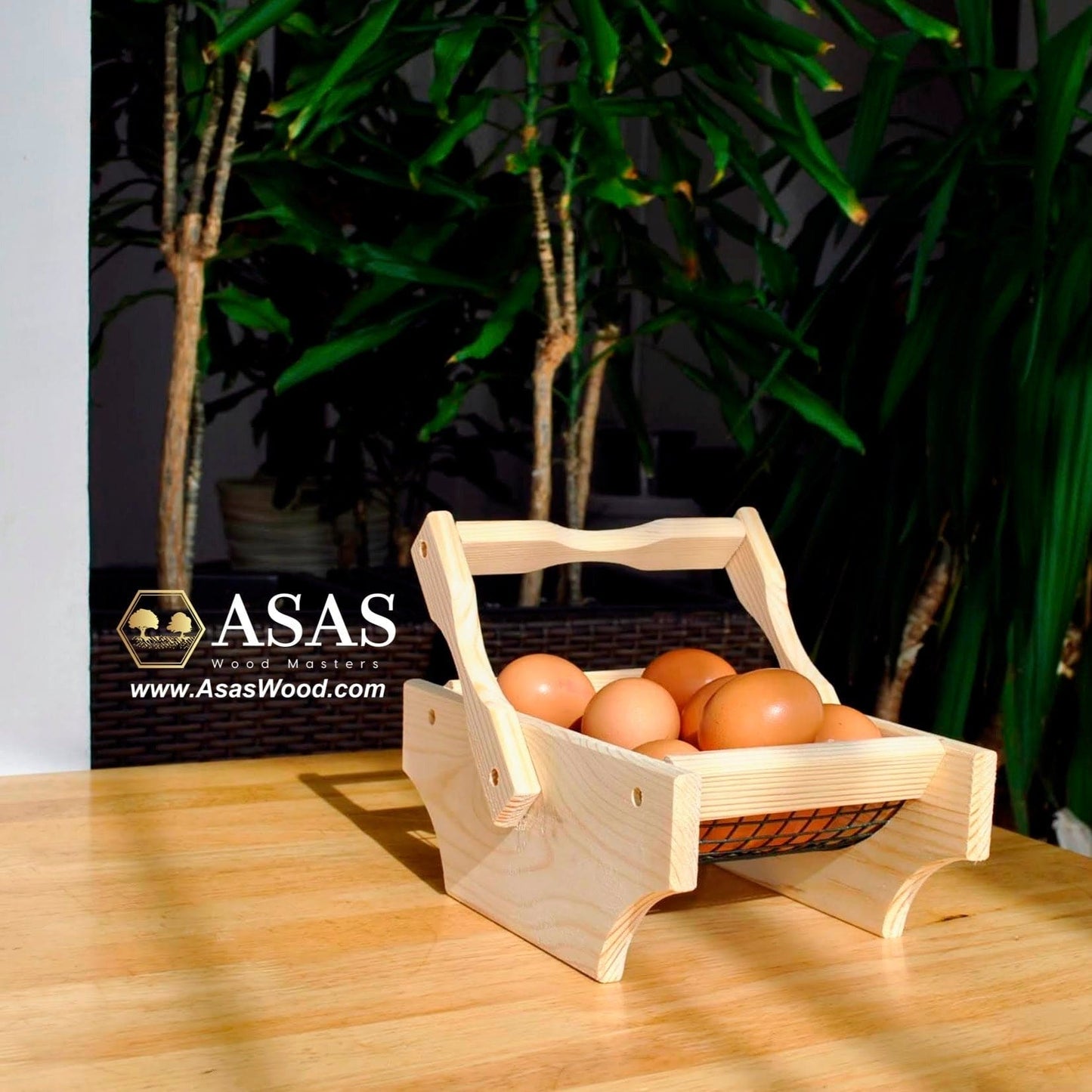 Egg basket, cool, handmade, wooden, made by asaswood
