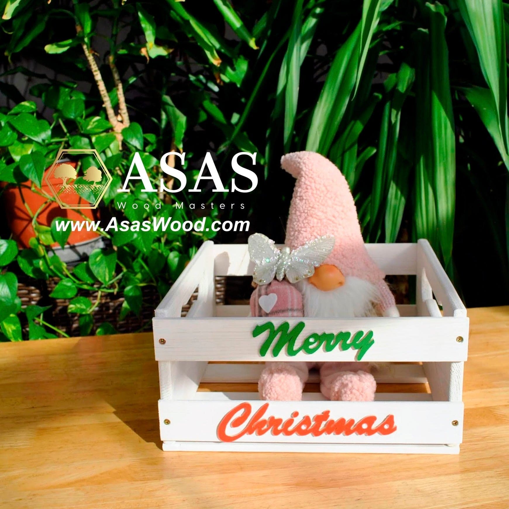 Christmas box wooden, handmade, made by asaswood