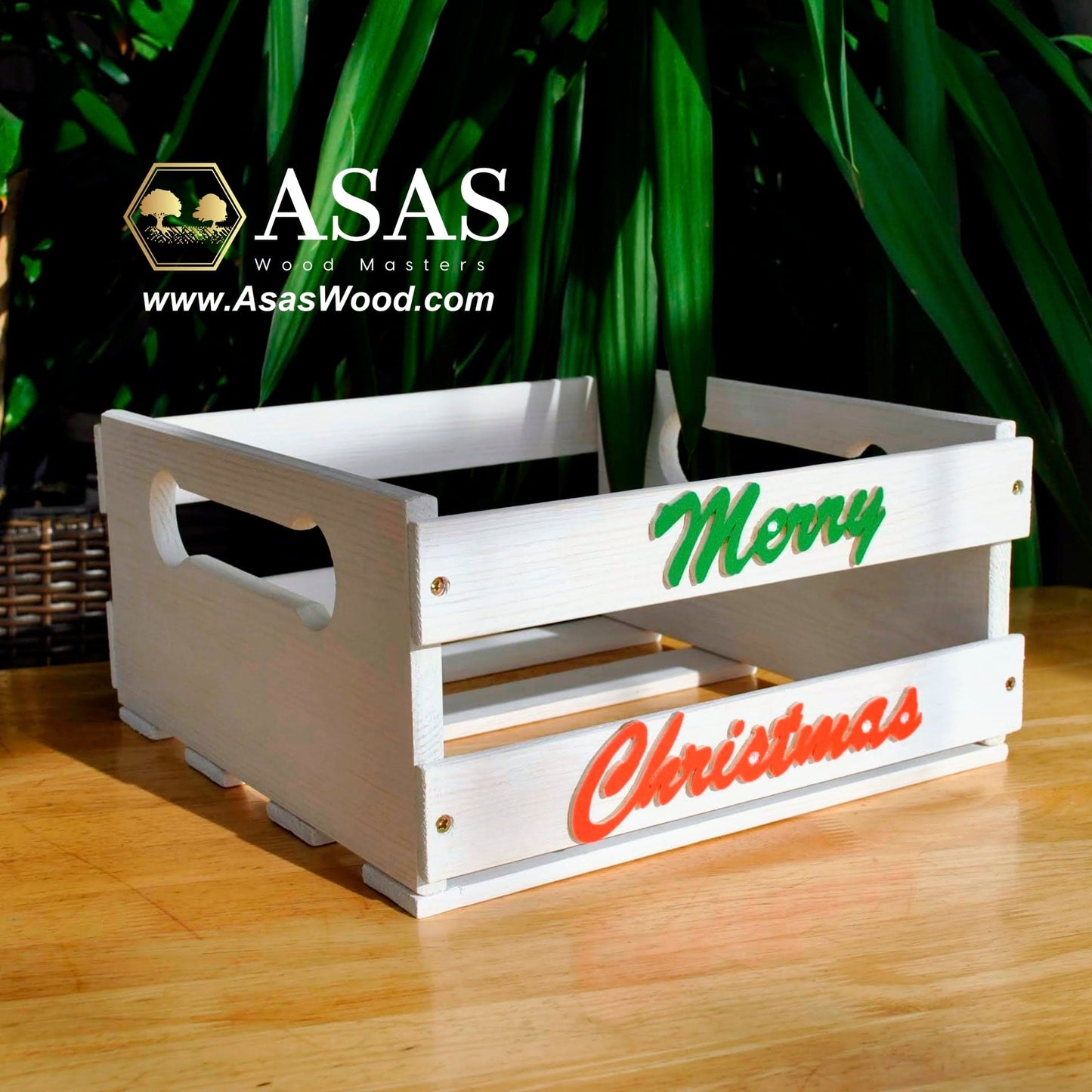 Christmas box wooden for presents, made by asaswood