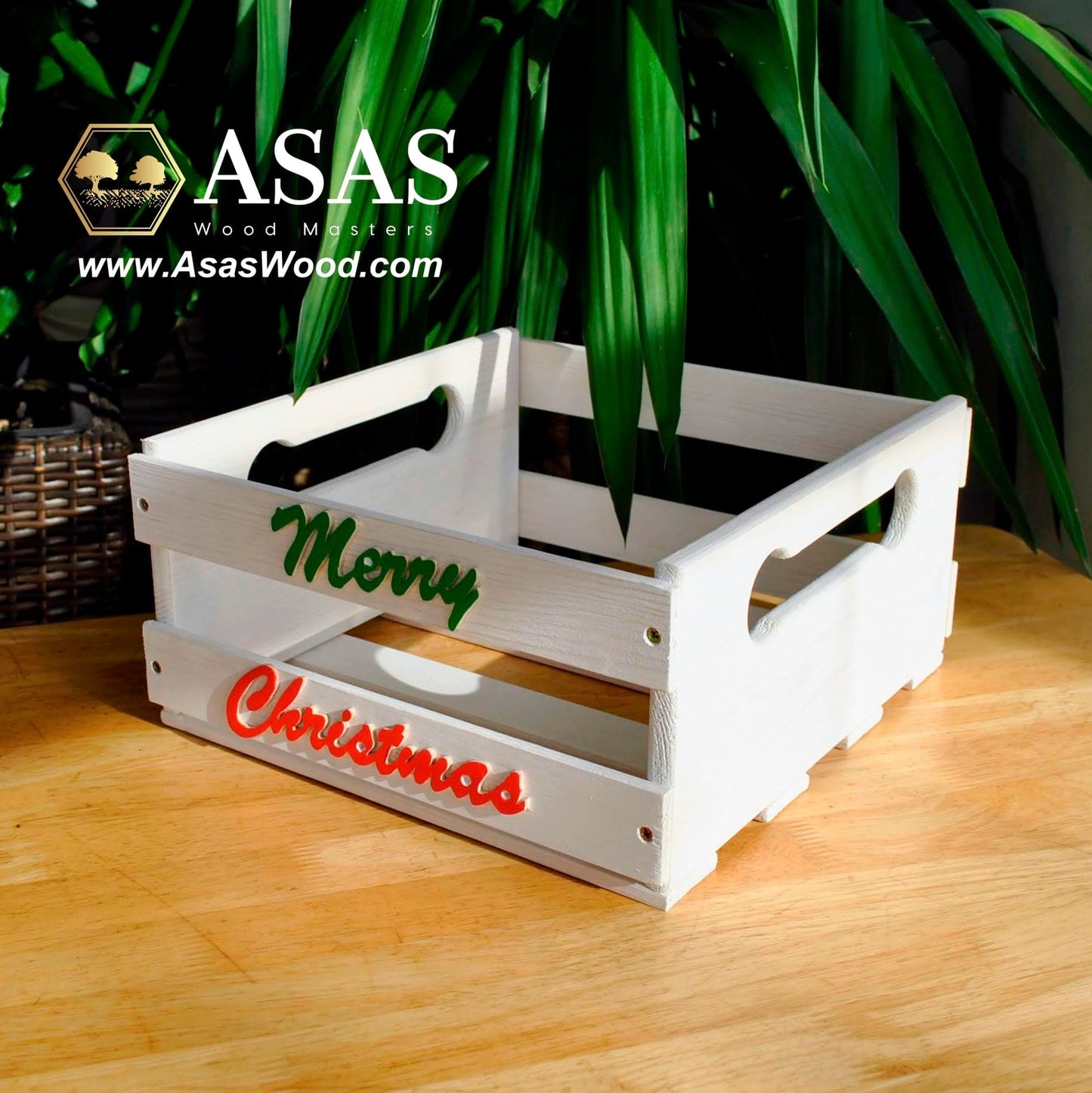 Christmas box wooden for presents, made by asaswood
