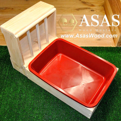 rabbit hay feeder with litter pan red