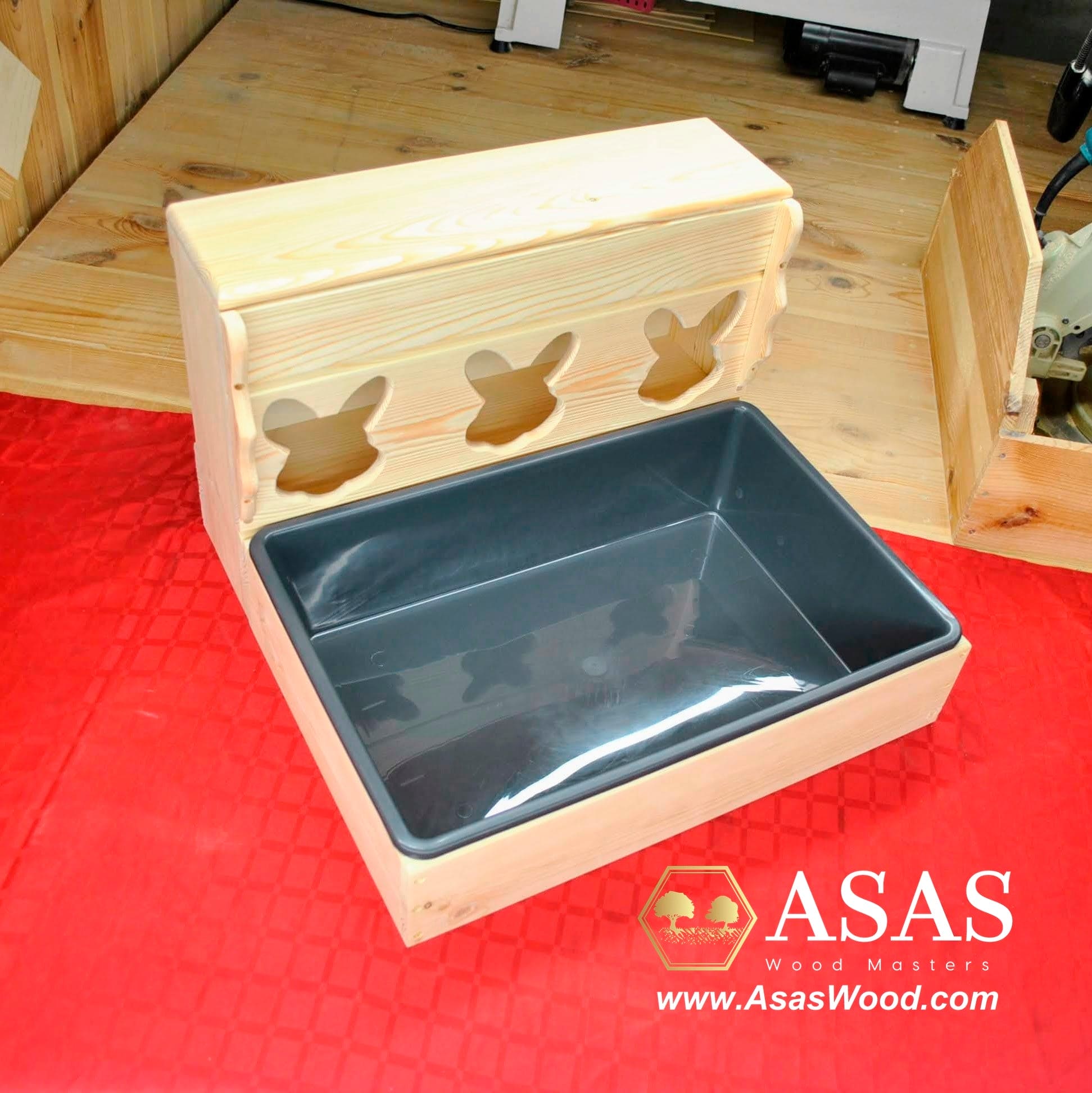 Best litter box for rabbits with hay feeder ❤️ made by AsasWood