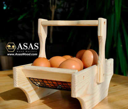 egg basket rustic handmade, made by asaswood