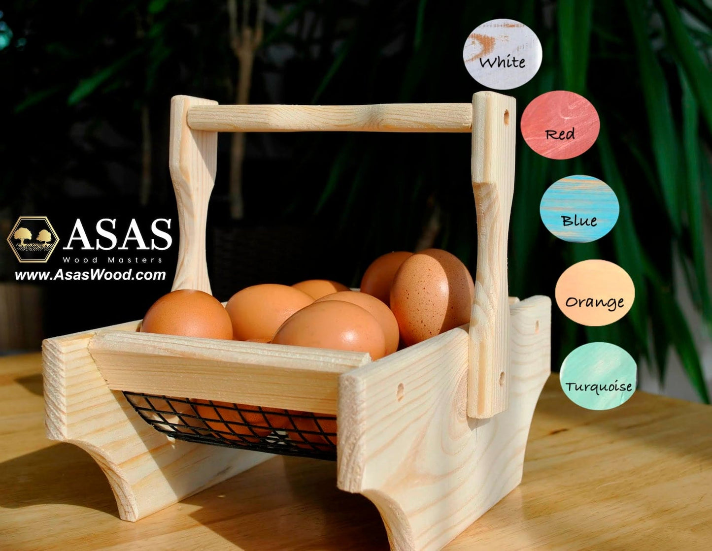 egg basket with colors to choose