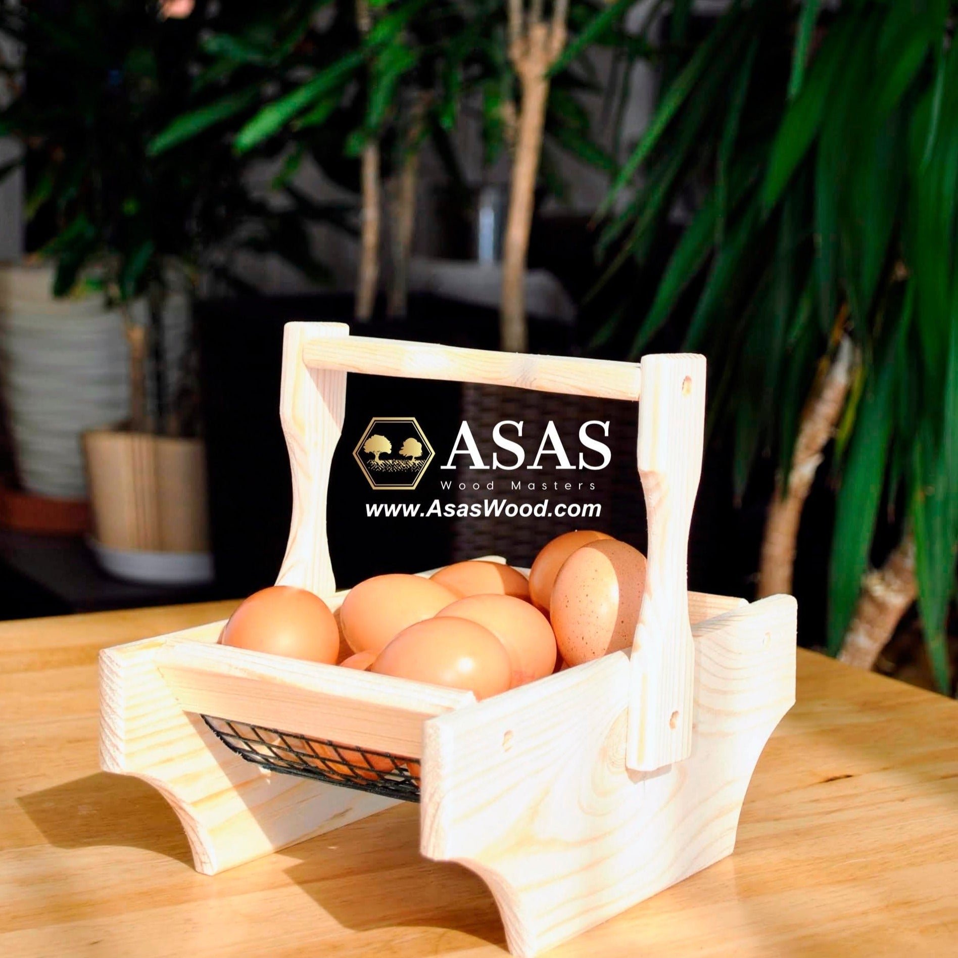 cute egg basket, made by AsasWood