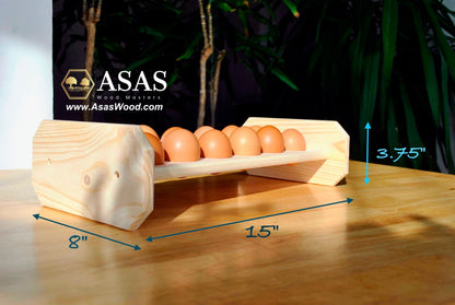 wooden egg holder, measurements on the  photo