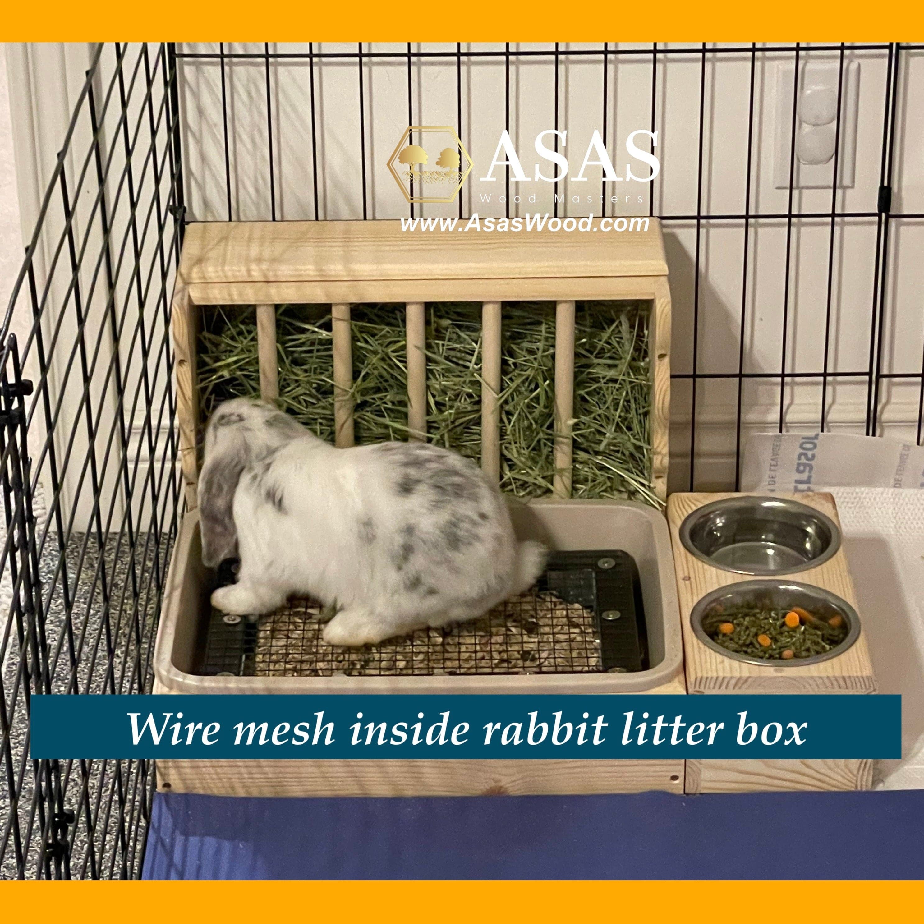 Wire mesh for rabbit litter box AsasWood