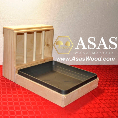 wooden guinea pig hay feeder with litter box