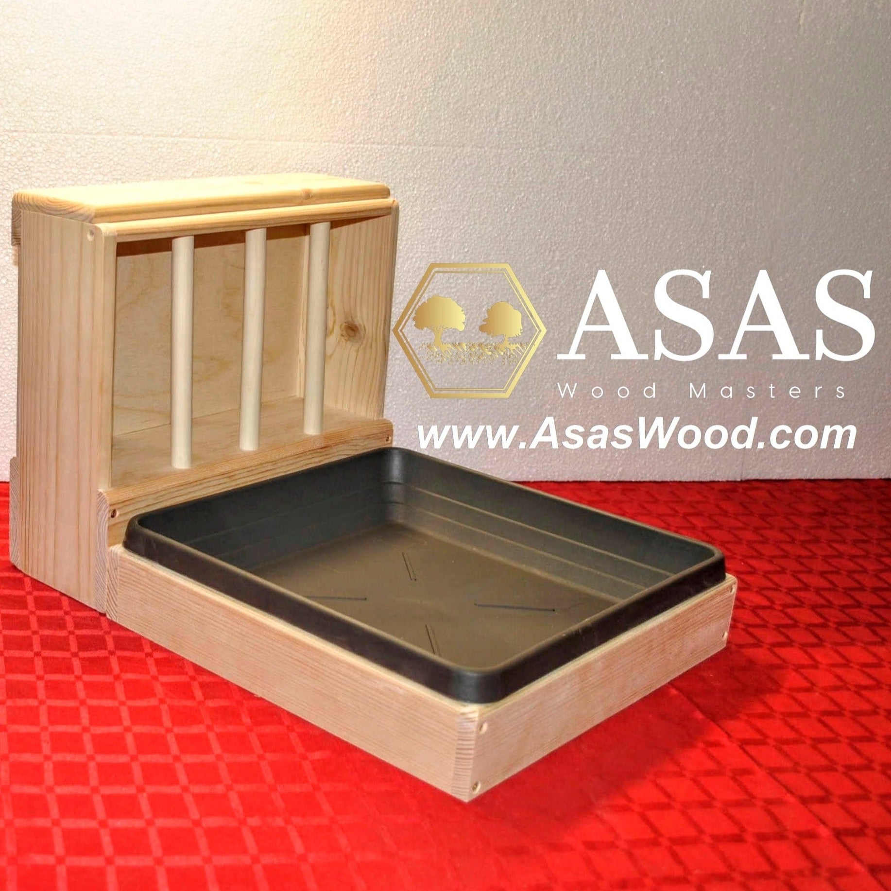 rabbit hay feeder with litter box, made by asaswood