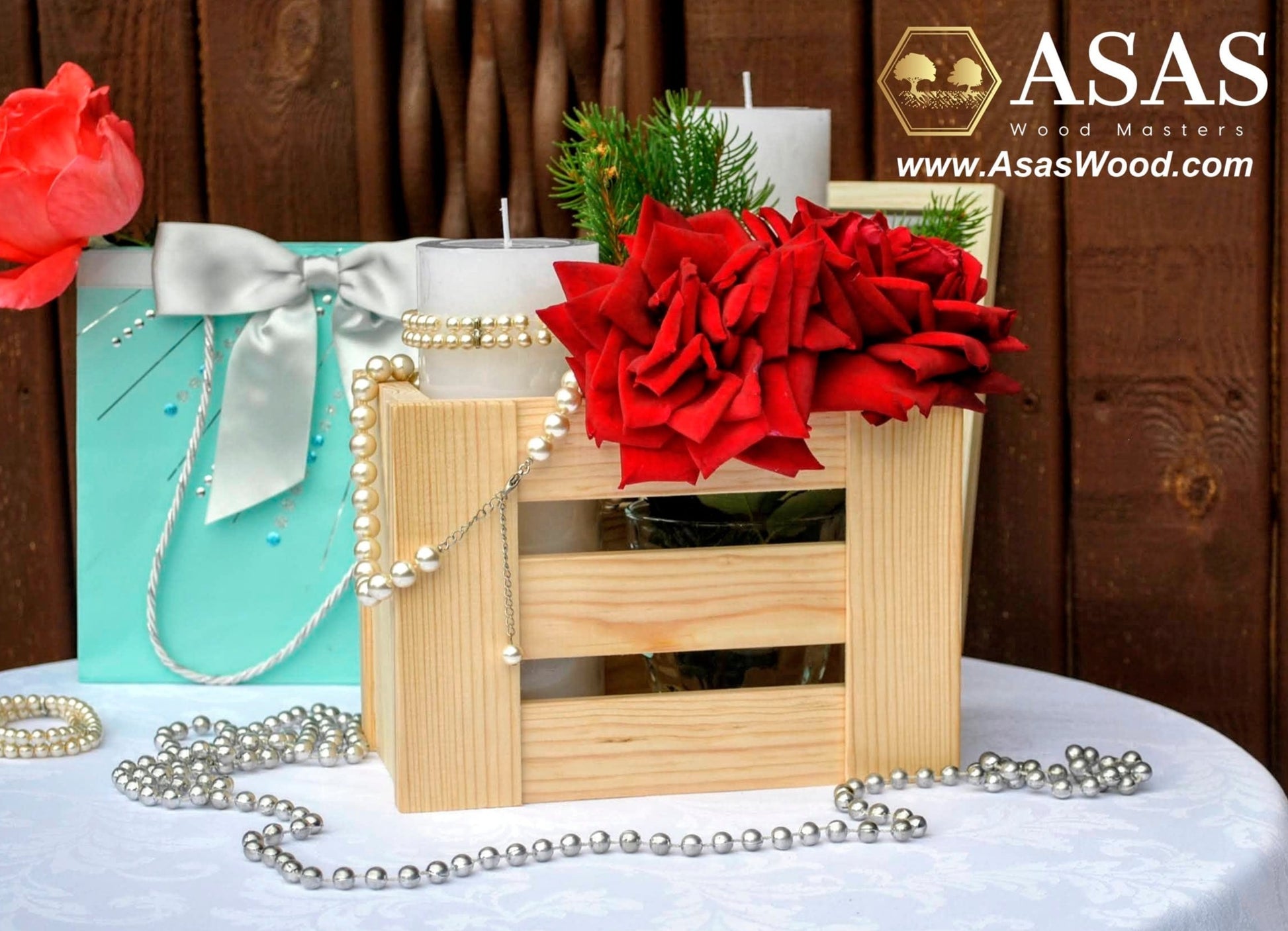 wooden box, wedding decoration, Christmas decor, made by AsasWood