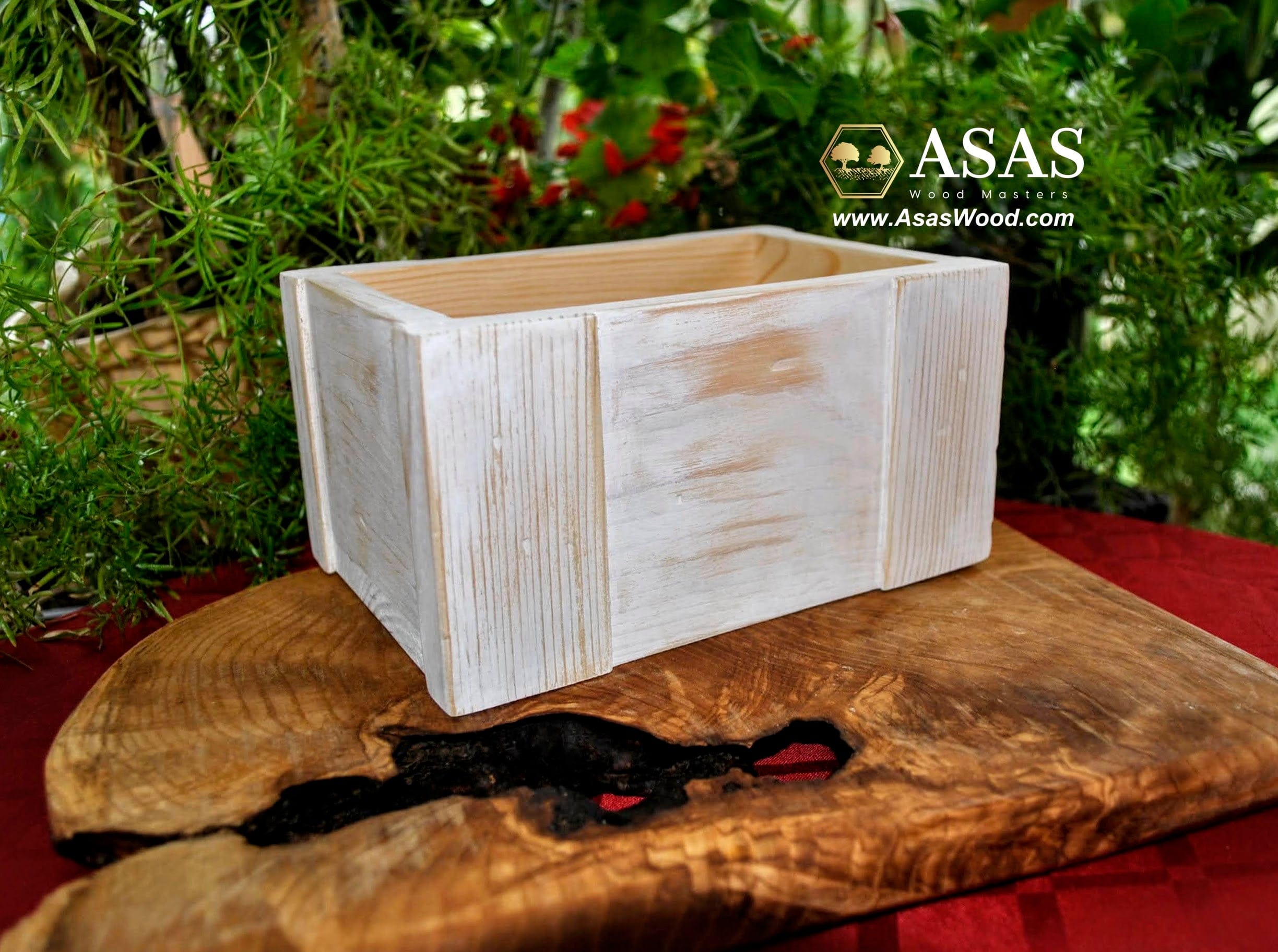 Rustic Wooden Box - Aged White ️ – AsasWood