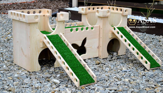 Château de lapin avec tunnel ❤️