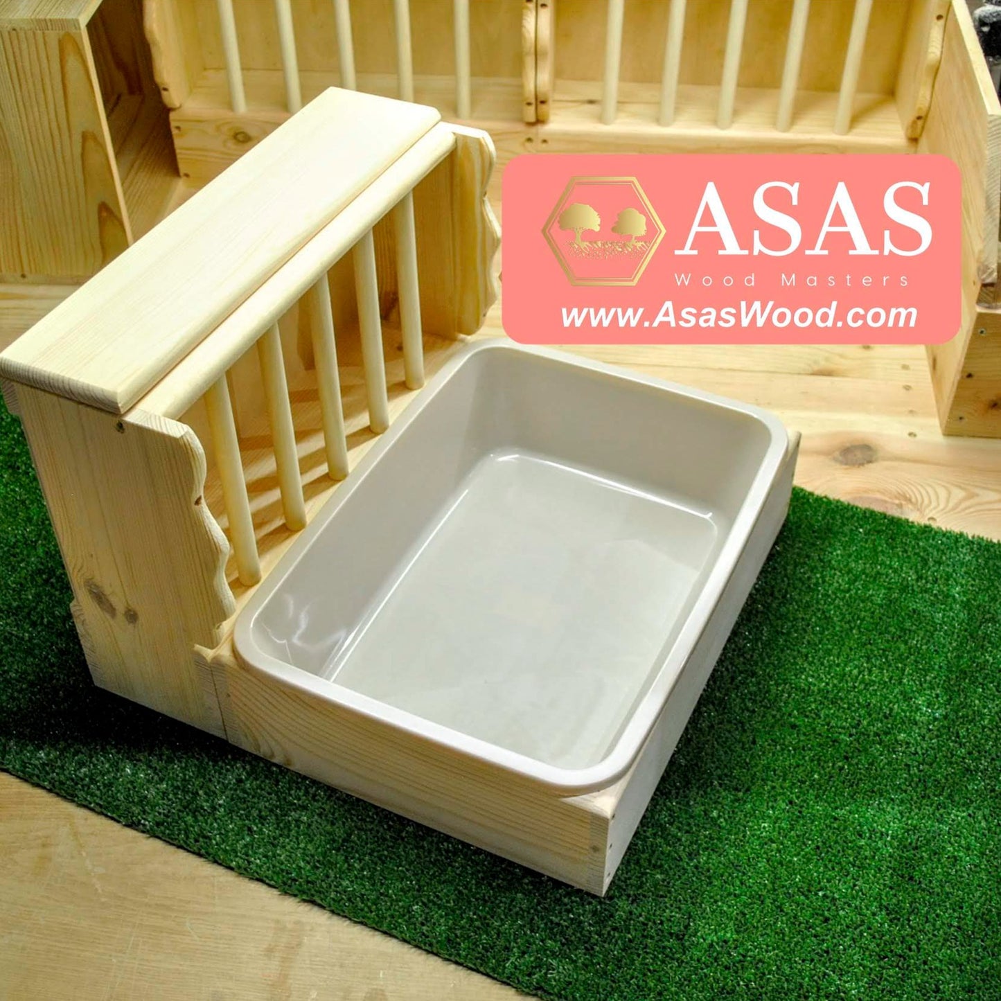 rabbit litter box with hay feeder sand color litter pan