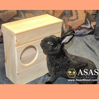bunny rabbit hay rack wooden, made by asaswood
