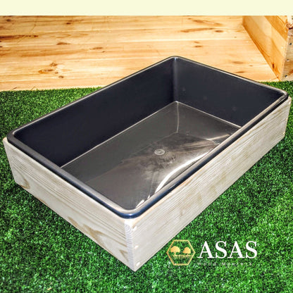 rabbit litter Box, extra litter pan, bunny litter tray with wooden frame for stable stand
