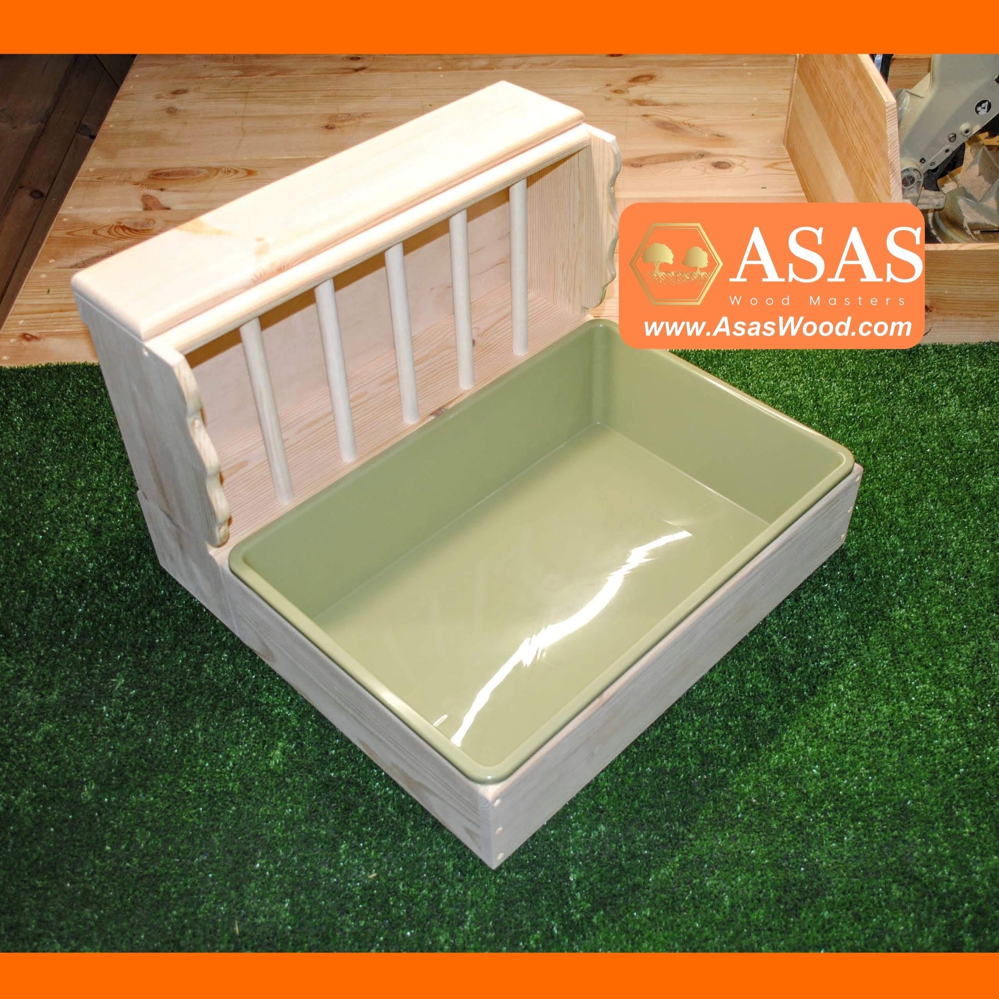 rabbit hay feeder with litter box Large size, green litter pan