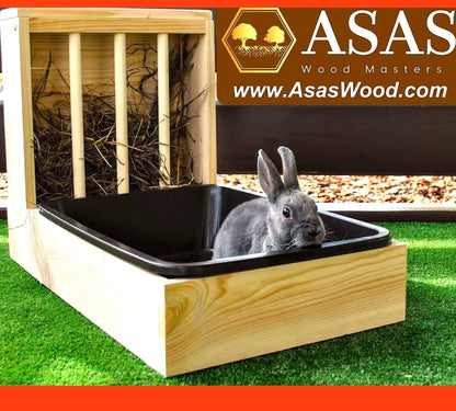 cute bunny potty training, rabbit hay feeder with litter box