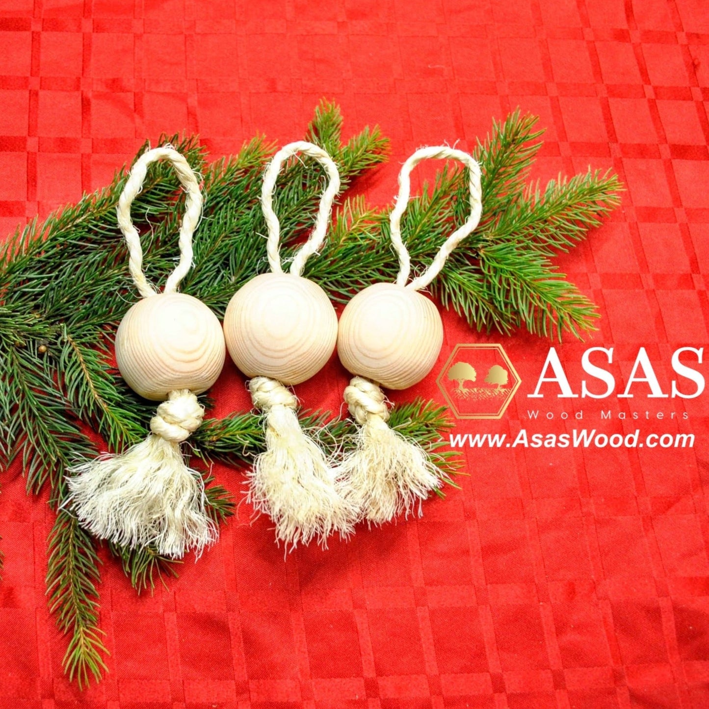 Handmade turned balls, Christmas tree toys