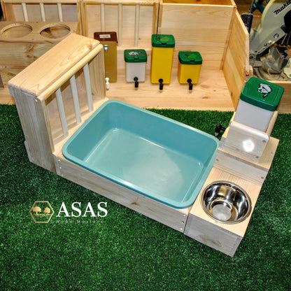the best hay feeder with litter box and no drip water bottle station combo