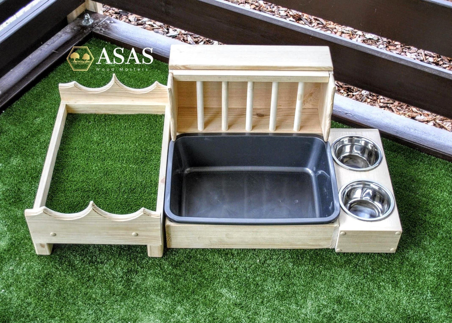 Rabbit Furniture set ❤️ Hay feeder, litter box, food bowls station