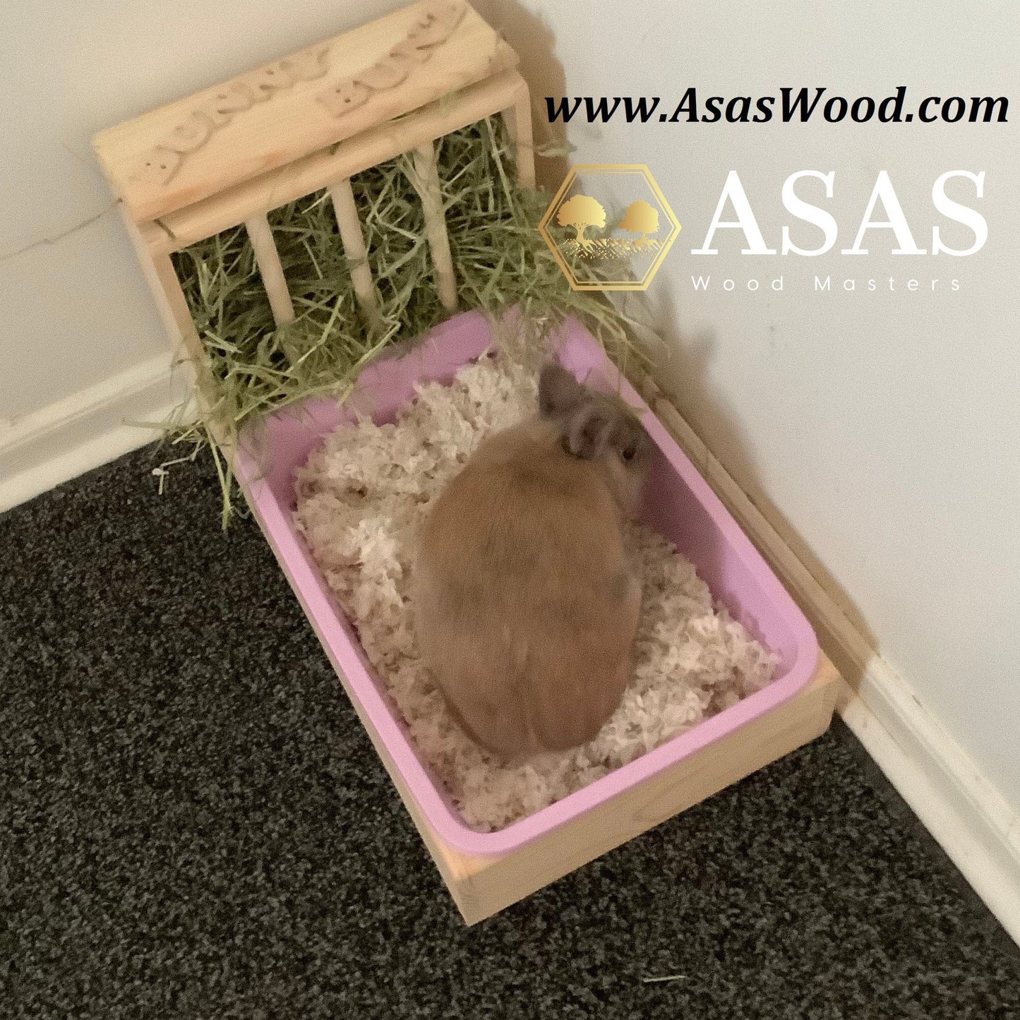 rabbit hay rack with litter box