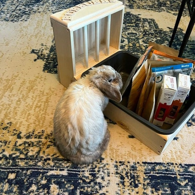 Rabbit Litter box with Hay Feeder ❤️ MEDIUM – AsasWood