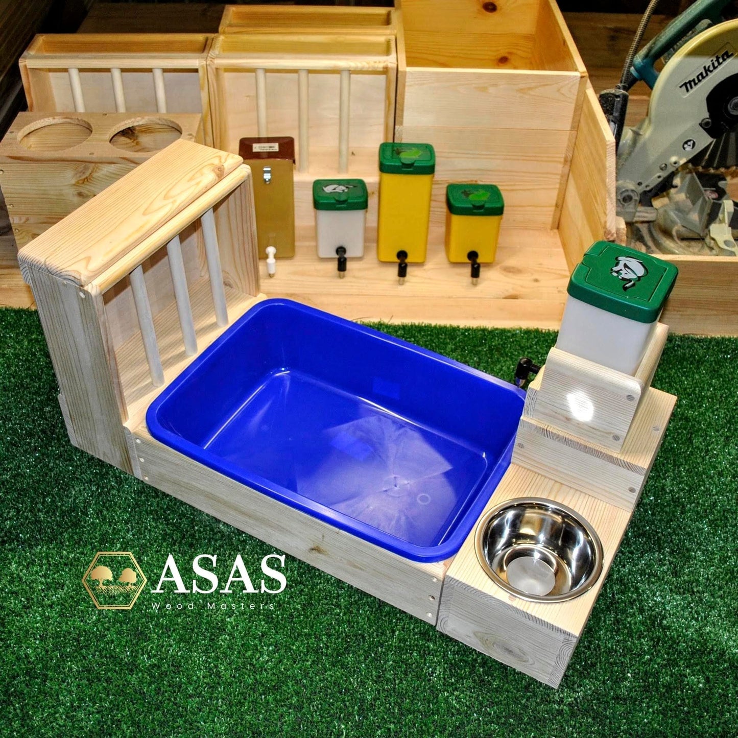 bunny rabbit hay feeder with litter box and water bottle station