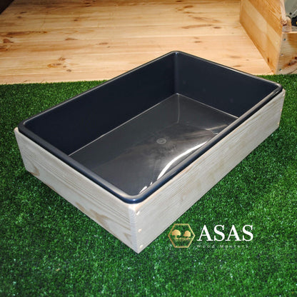 rabbit litter pan with wooden base, large xl size