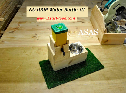 No drip Nipple water bottle and food bowl station ❤️
